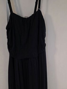NWT Lane Bryant Navy Maxi Dress with Draped Bodice & Adhustable Straps 14/16